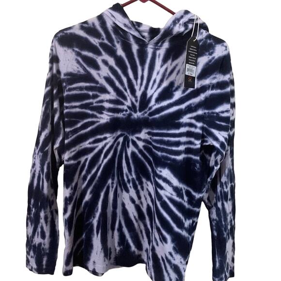 Across the Pond blue and white tie-dye long sleeve hoodie size S new with tags - Picture 1 of 8